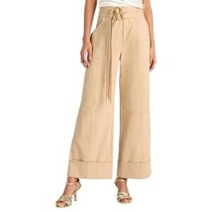 Cinq a Cept Women's Winona Double Belt Stretch Brushed Cotton Twill Pants size 8